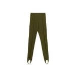 The Frankie Shop Caserta Stirrup Leggings - Olive - Oversized Minimalist Pants in Green - Shop at Coveti