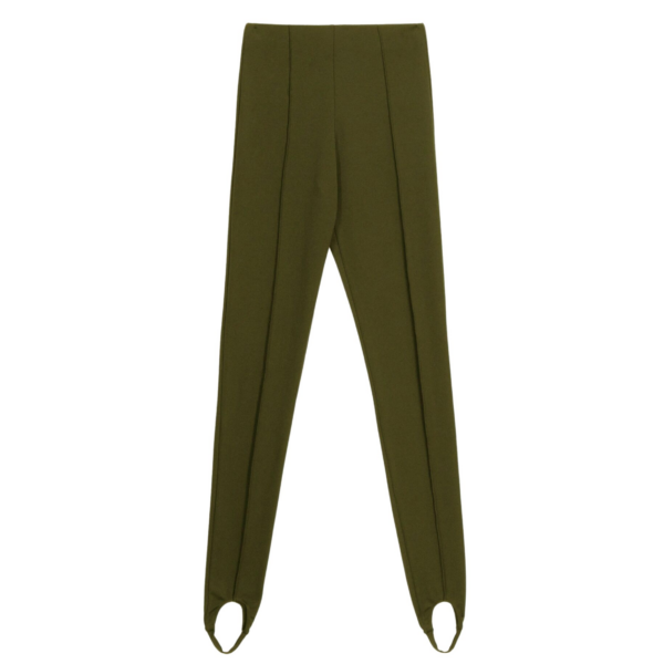 The Frankie Shop Caserta Stirrup Leggings - Olive - Oversized Minimalist Pants in Green - Shop at Coveti