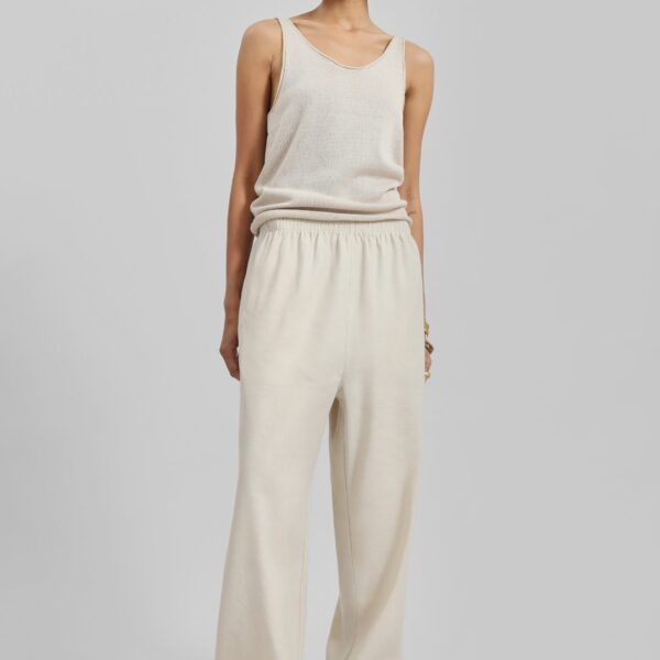 The Frankie Shop Cavert Linen Pants - Sand - Oversized Minimalist Pants in Beige - Shop at Coveti
