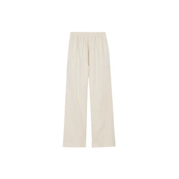The Frankie Shop Cavert Linen Pants - Sand - Oversized Minimalist Pants in Beige - Shop at Coveti