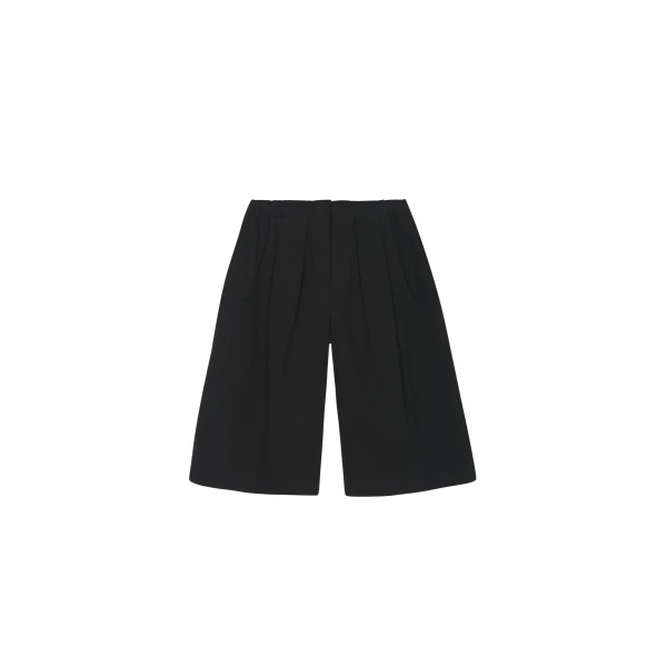 The Frankie Shop Cedar Bermuda Shorts - Black - Oversized Minimalist Shorts in Black - Shop at Coveti