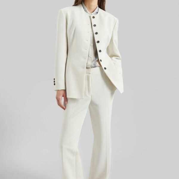 The Frankie Shop Chesnay Bootcut Pants - Cream - Oversized Minimalist Pants in Ivory - Shop at Coveti