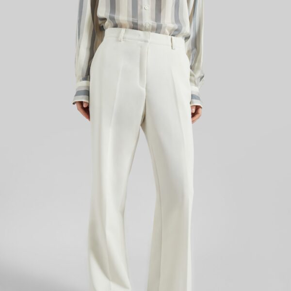 The Frankie Shop Chesnay Bootcut Pants - Cream - Oversized Minimalist Pants in Ivory - Shop at Coveti