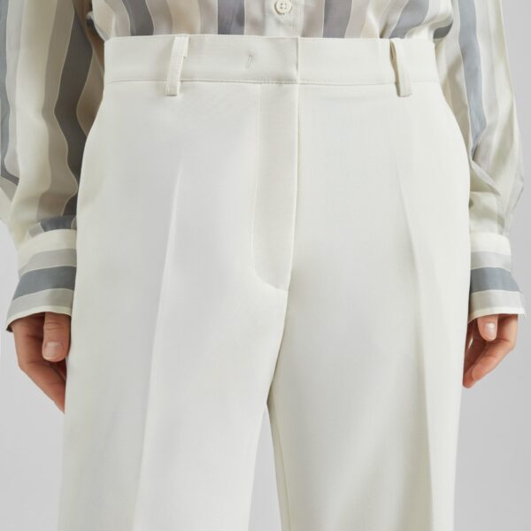 The Frankie Shop Chesnay Bootcut Pants - Cream - Oversized Minimalist Pants in Ivory - Shop at Coveti