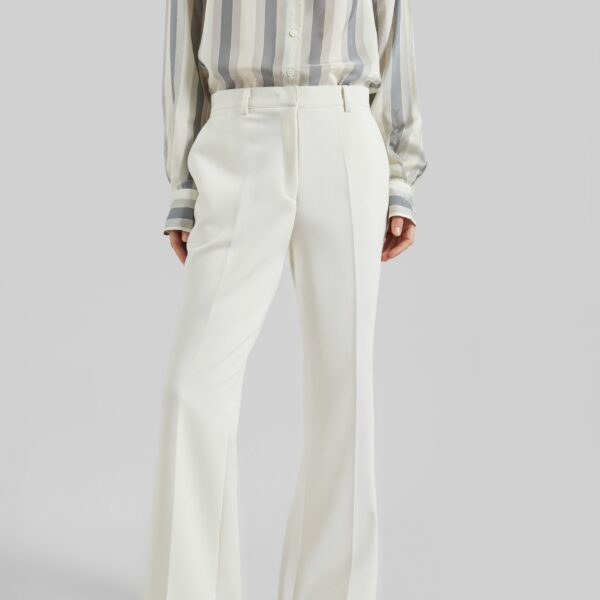 The Frankie Shop Chesnay Bootcut Pants - Cream - Oversized Minimalist Pants in Ivory - Shop at Coveti