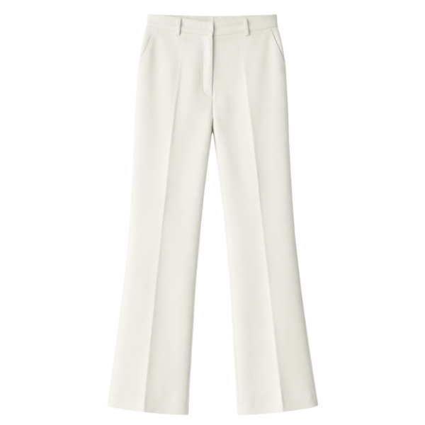 The Frankie Shop Chesnay Bootcut Pants - Cream - Oversized Minimalist Pants in Ivory - Shop at Coveti