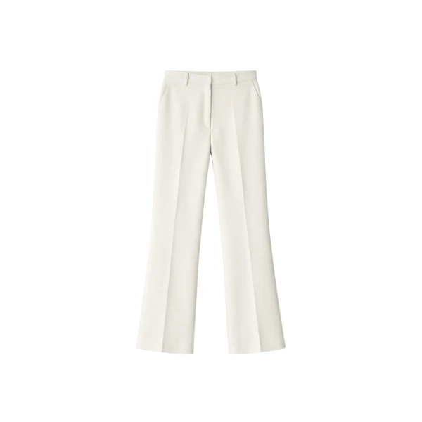 The Frankie Shop Chesnay Bootcut Pants - Cream - Oversized Minimalist Pants in Ivory - Shop at Coveti