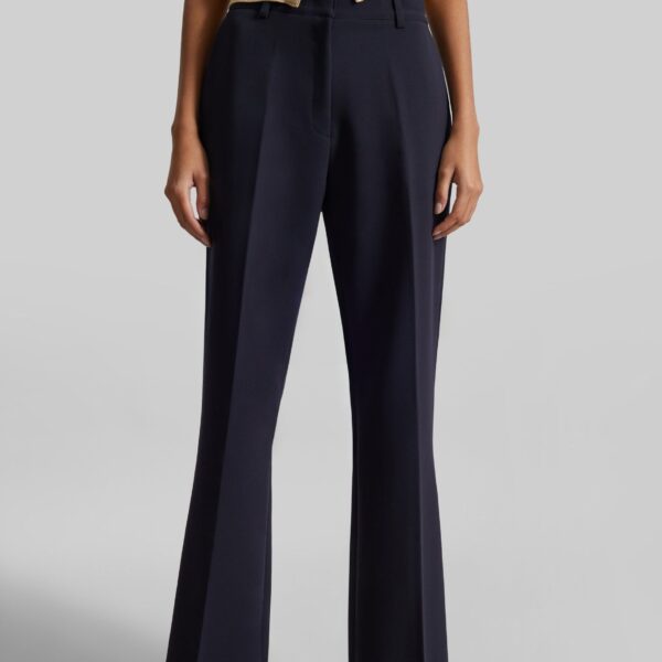 The Frankie Shop Chesnay Bootcut Pants - Navy - Oversized Minimalist Pants in Blue - Shop at Coveti