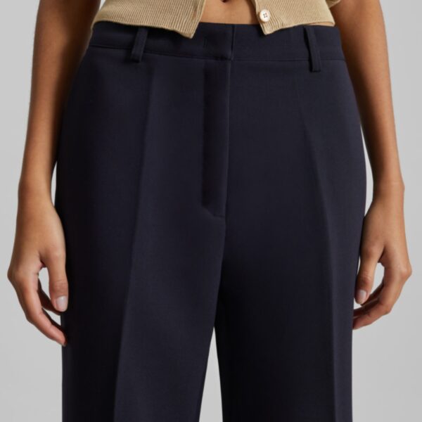 The Frankie Shop Chesnay Bootcut Pants - Navy - Oversized Minimalist Pants in Blue - Shop at Coveti