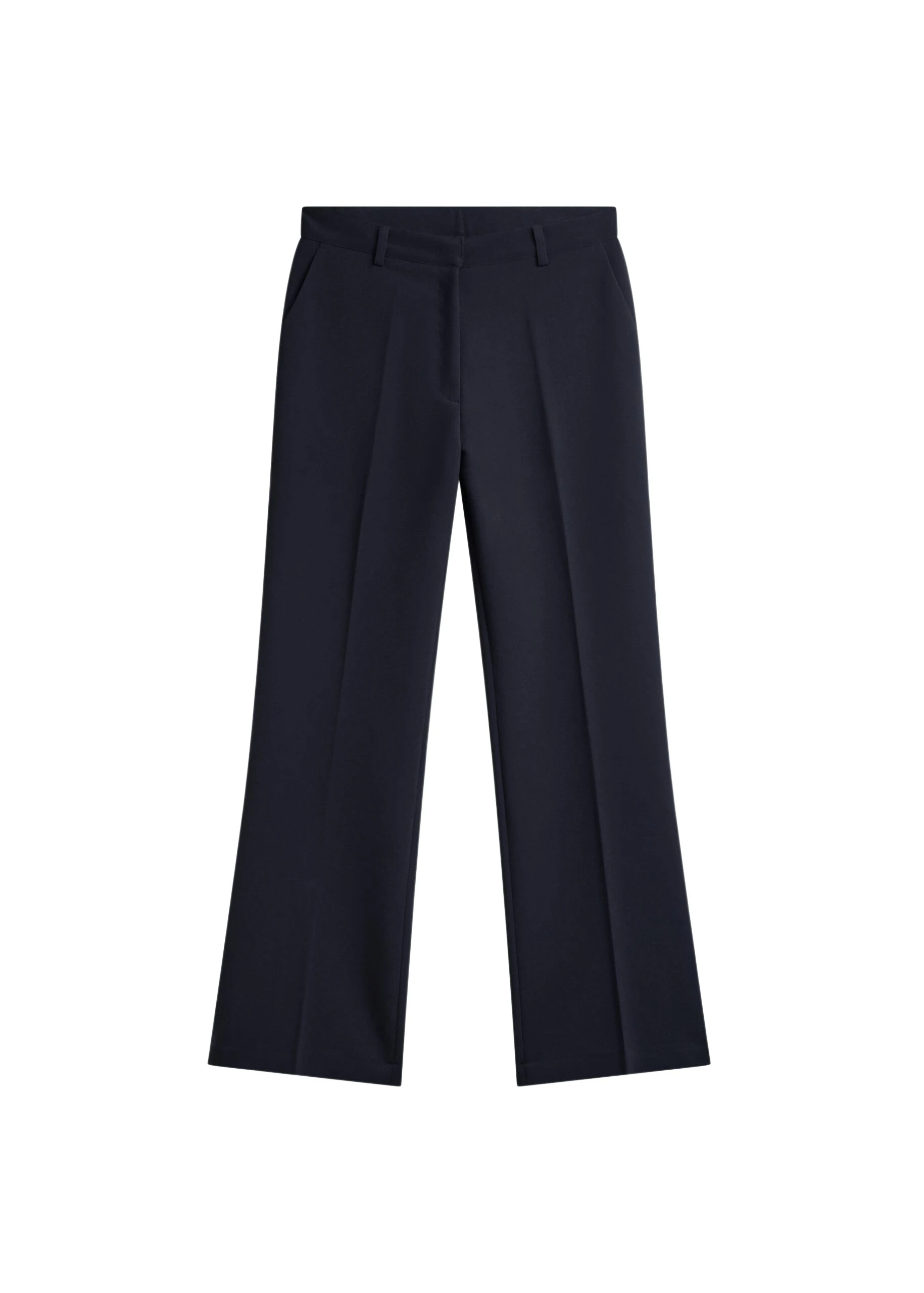 The Frankie Shop Chesnay Bootcut Pants - Navy - Oversized Minimalist Pants in Blue - Shop at Coveti