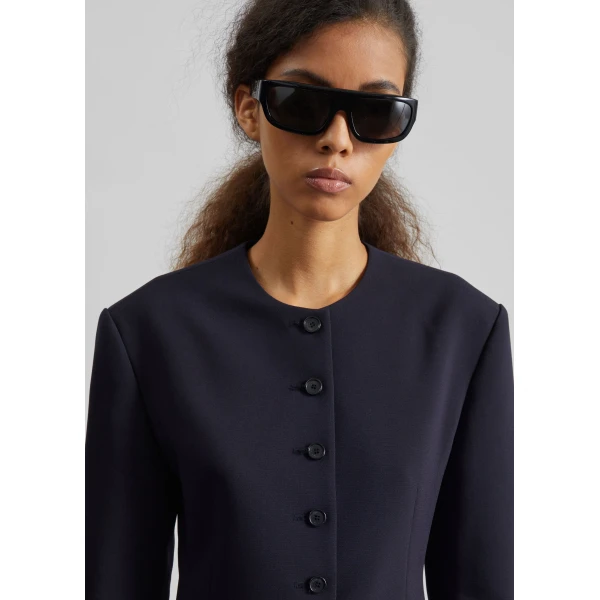 The Frankie Shop Chesnay Collarless Blazer – Navy, view 4