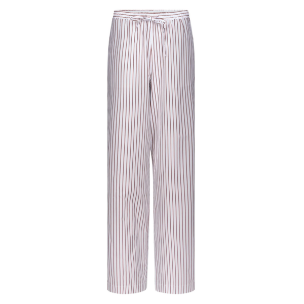 The Frankie Shop Cisco Striped Cotton Trousers - Dark Red/Light Blue - Oversized Minimalist Pants in Multicolour - Shop at Coveti