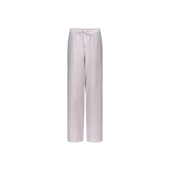 The Frankie Shop Cisco Striped Cotton Trousers - Dark Red/Light Blue - Oversized Minimalist Pants in Multicolour - Shop at Coveti