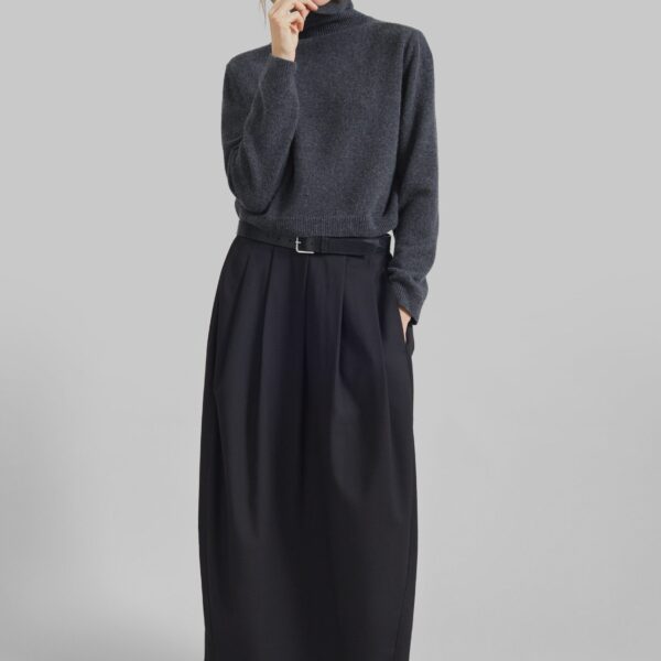 The Frankie Shop Claremont Cocoon Skirt - Black - Oversized Minimalist Skirts in Black - Shop at Coveti