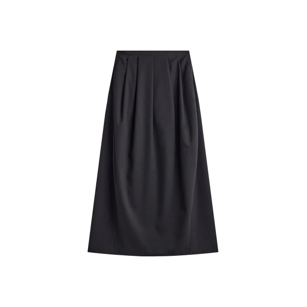 The Frankie Shop Claremont Cocoon Skirt - Black - Oversized Minimalist Skirts in Black - Shop at Coveti
