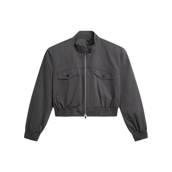The Frankie Shop Cobain Padded Cropped Bomber - Charcoal - Oversized Minimalist Jackets in Grey - Shop at Coveti