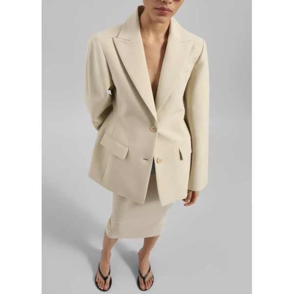 The Frankie Shop Colette Hourglass Blazer – Beige, view 5