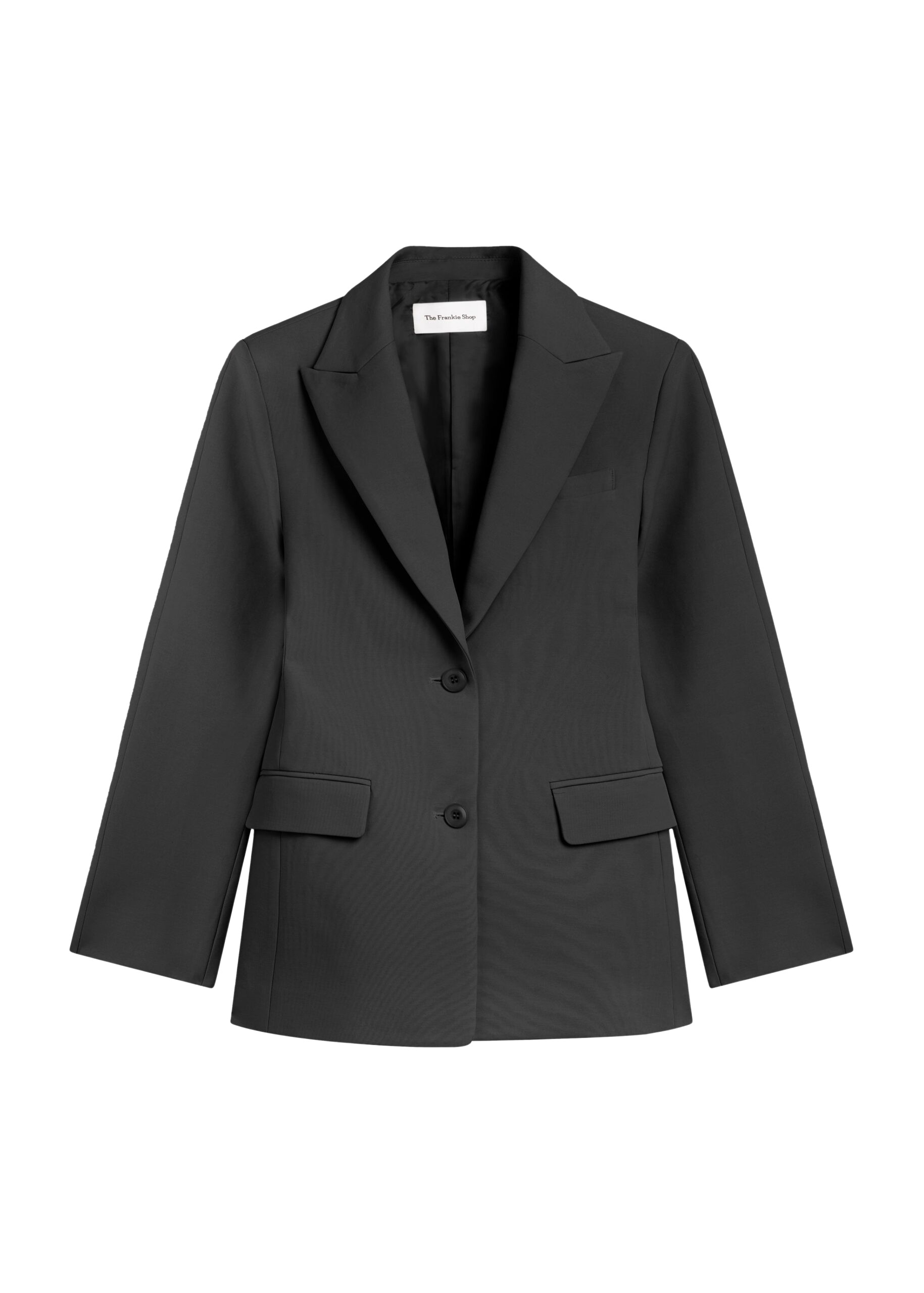 The Frankie Shop Colette Hourglass Satin Blazer – Black