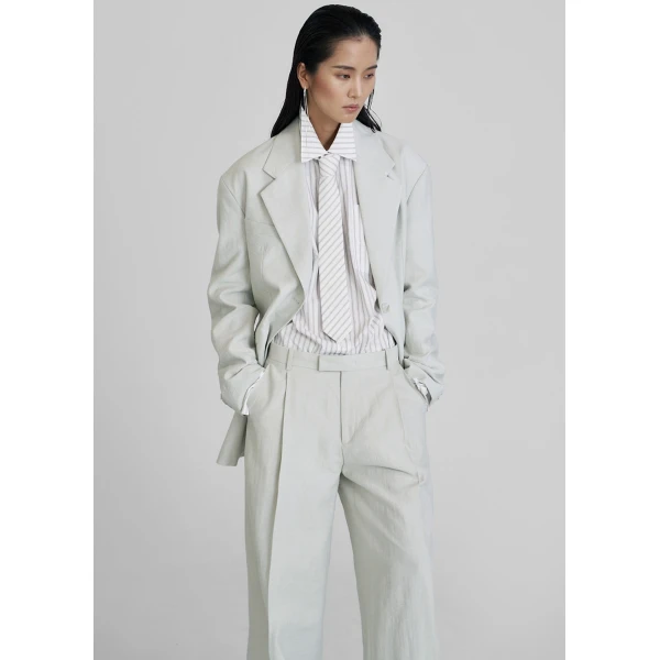 The Frankie Shop Connahy Tie Neck Shirt – White, view 3