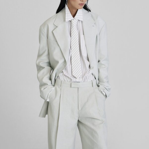 The Frankie Shop Connahy Tie Neck Shirt - White - Oversized Minimalist Tops in White - Shop at Coveti