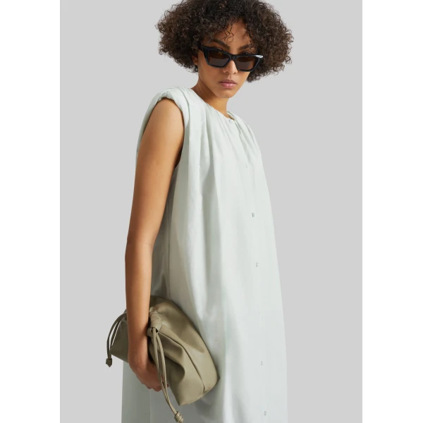 The Frankie Shop Cora Midi Cotton Silk Voile Dress – Mist, view 2