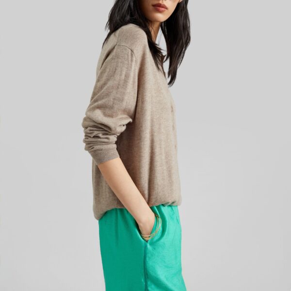 The Frankie Shop Coria Boxer Shorts - Green Stripe - Oversized Minimalist Shorts in Multicolour - Shop at Coveti