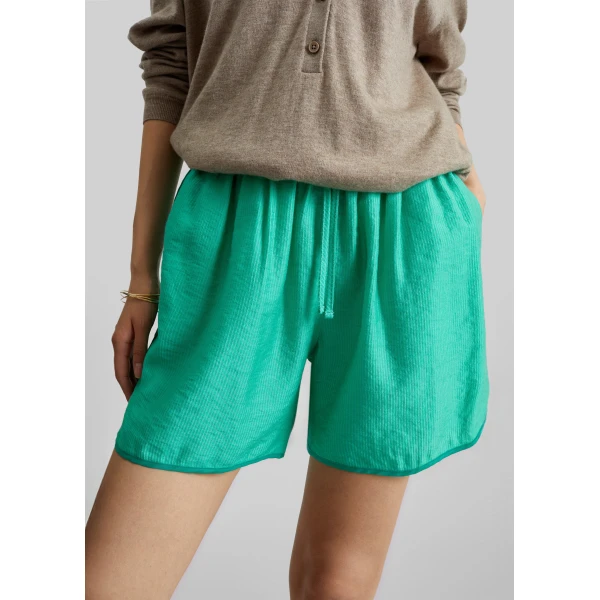 The Frankie Shop Coria Boxer Shorts – Green Stripe, view 4