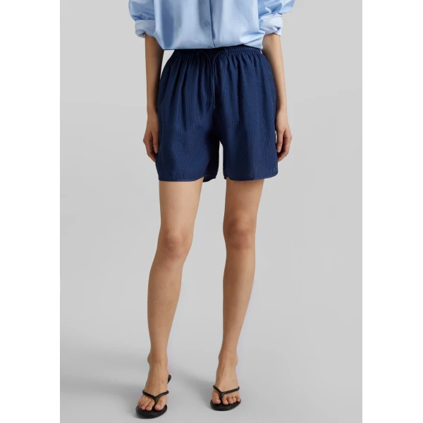 The Frankie Shop Coria Boxer Shorts – Navy Stripe, view 3