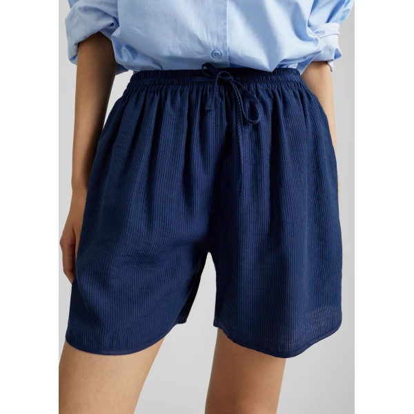 The Frankie Shop Coria Boxer Shorts – Navy Stripe, view 5