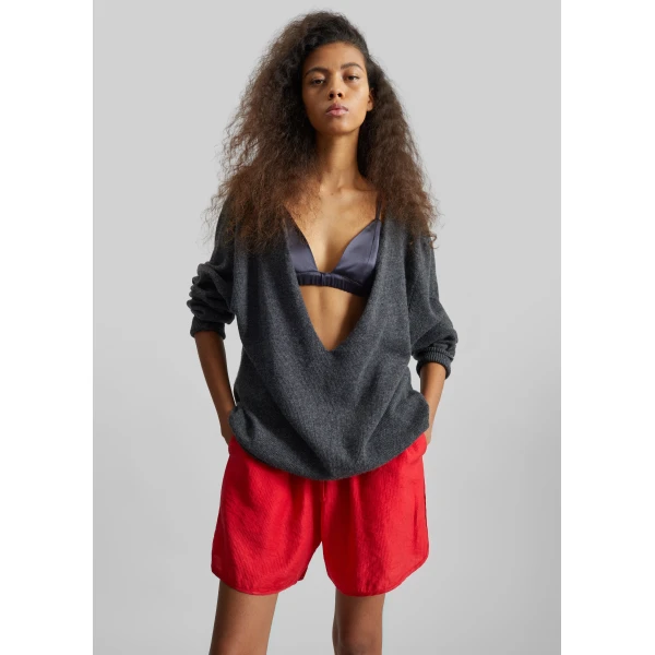 The Frankie Shop Coria Boxer Shorts – Red Stripe, view 2