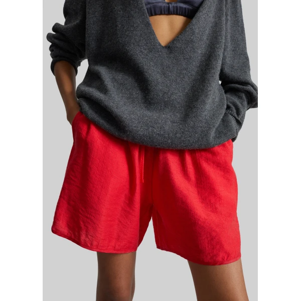 The Frankie Shop Coria Boxer Shorts – Red Stripe, view 4