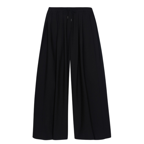 The Frankie Shop Corlen Pleated Wide Pants - Black - Oversized Minimalist Pants in Black - Shop at Coveti