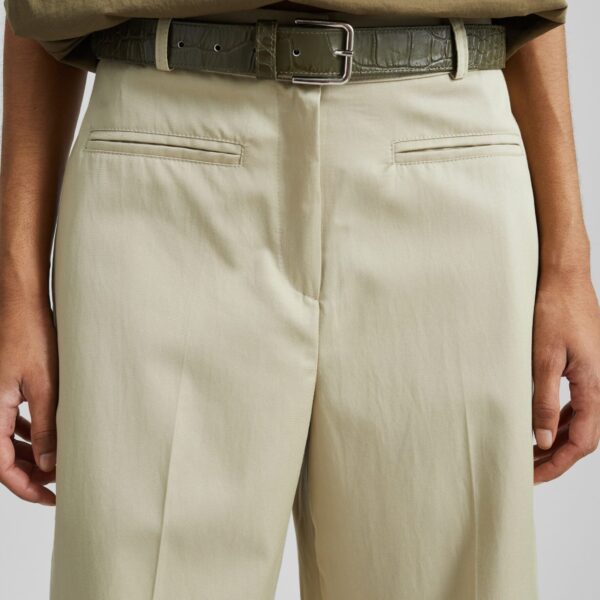 The Frankie Shop Corris Straight Cuff Trousers - Beige - Oversized Minimalist Pants in Beige - Shop at Coveti
