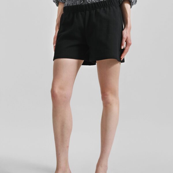 The Frankie Shop Cressy Double Waistband Shorts - Black - Oversized Minimalist Shorts in Black - Shop at Coveti