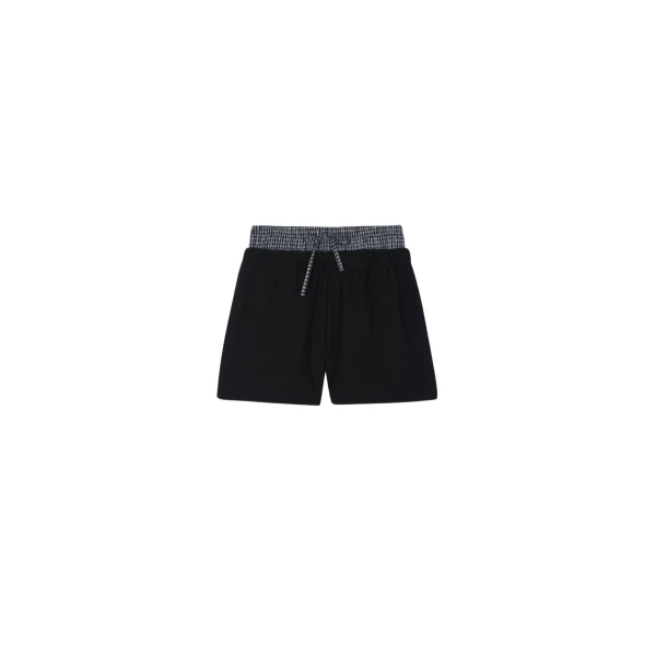 The Frankie Shop Cressy Double Waistband Shorts - Black - Oversized Minimalist Shorts in Black - Shop at Coveti