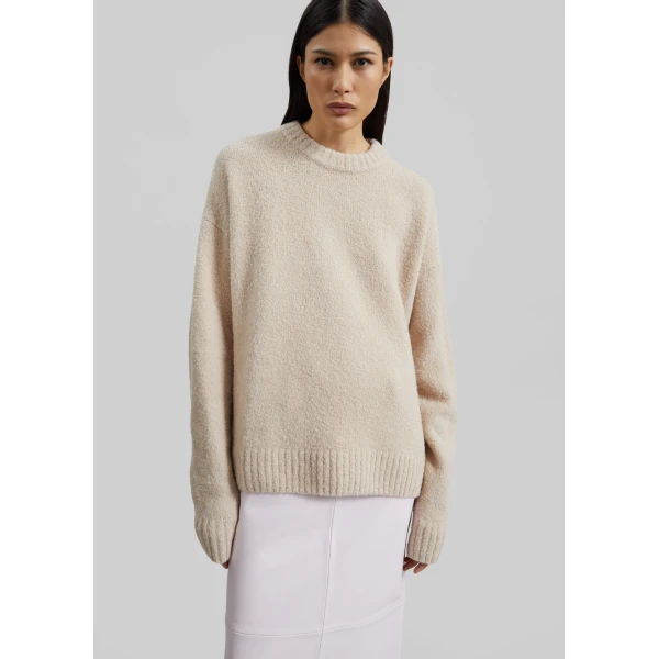 The Frankie Shop Crewneck Sweater – Beige, view 3
