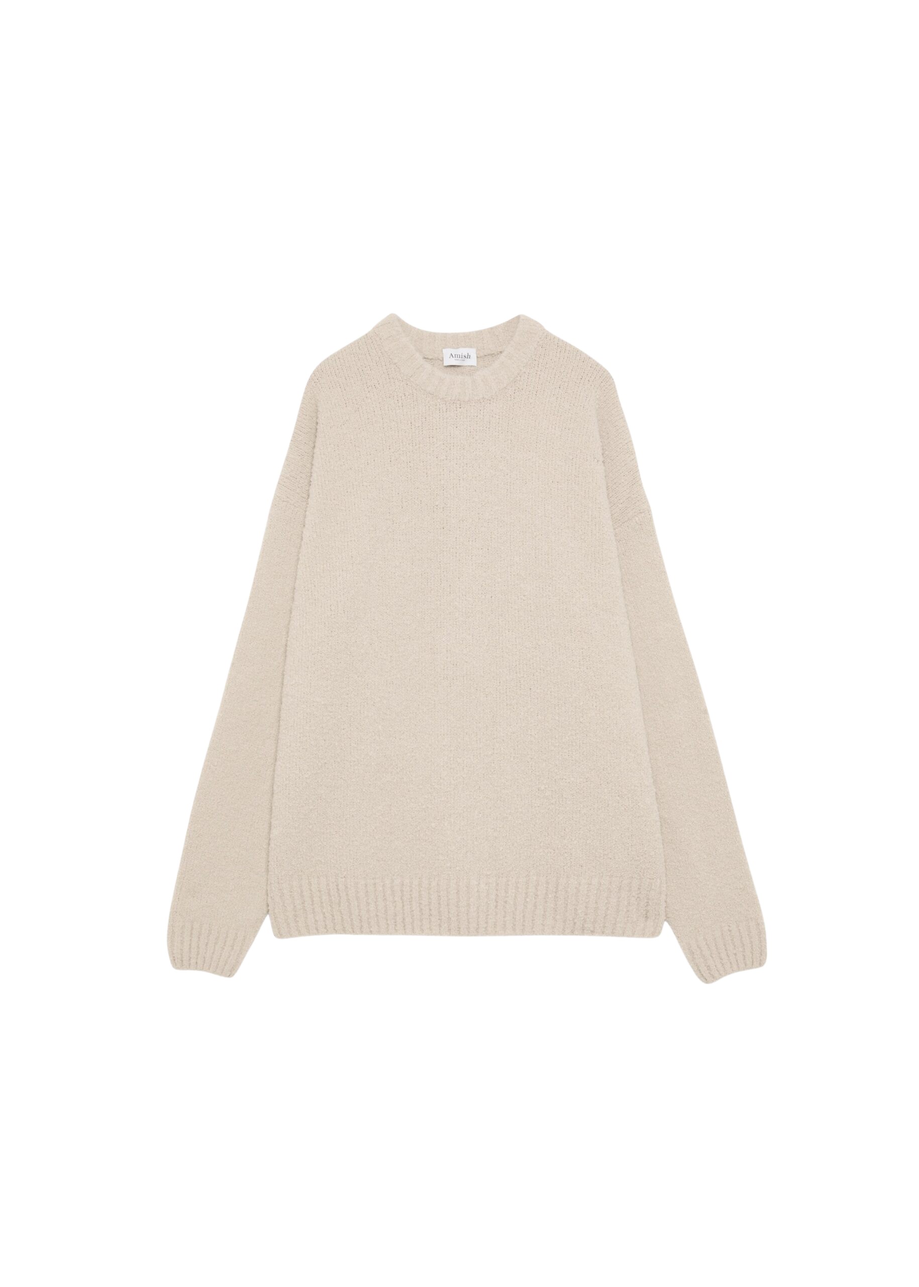 The Frankie Shop Crewneck Sweater - Beige - Oversized Minimalist Knitwear in Beige - Shop at Coveti