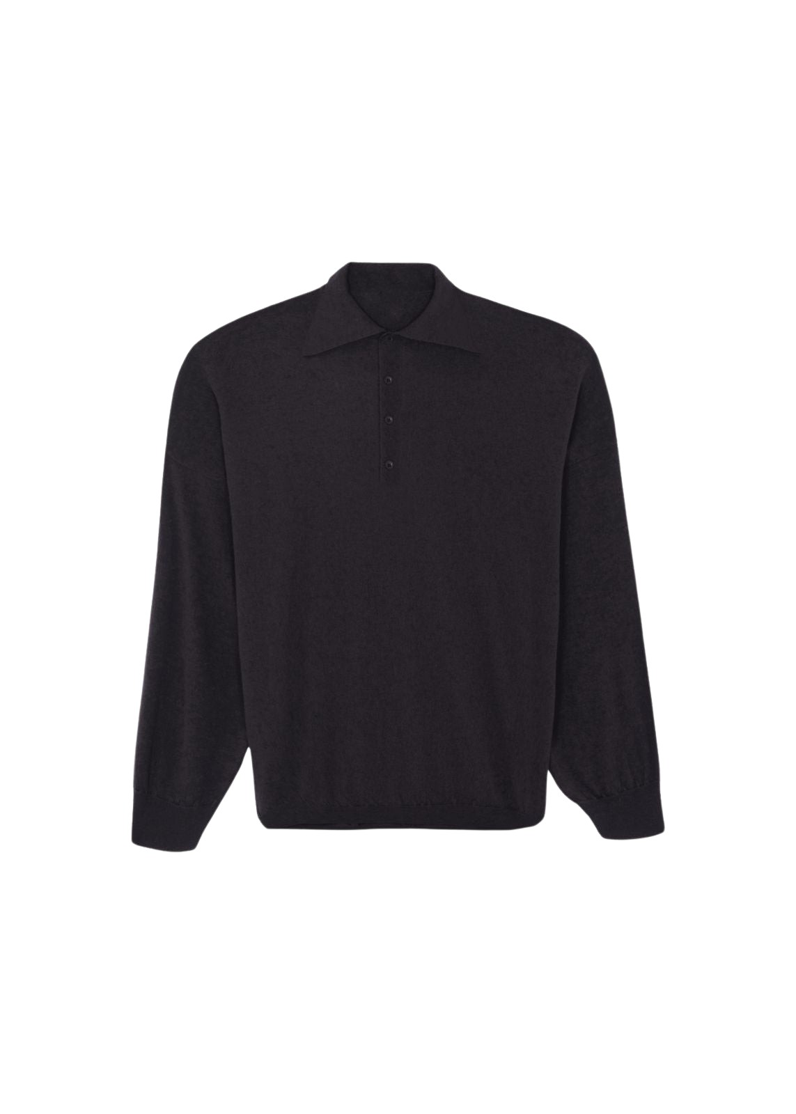 The Frankie Shop Croydon Padded Knit Polo - Black - Oversized Minimalist Knitwear in Black - Shop at Coveti