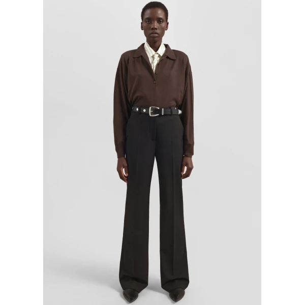 The Frankie Shop Croydon Padded Knit Polo – Brown, view 4