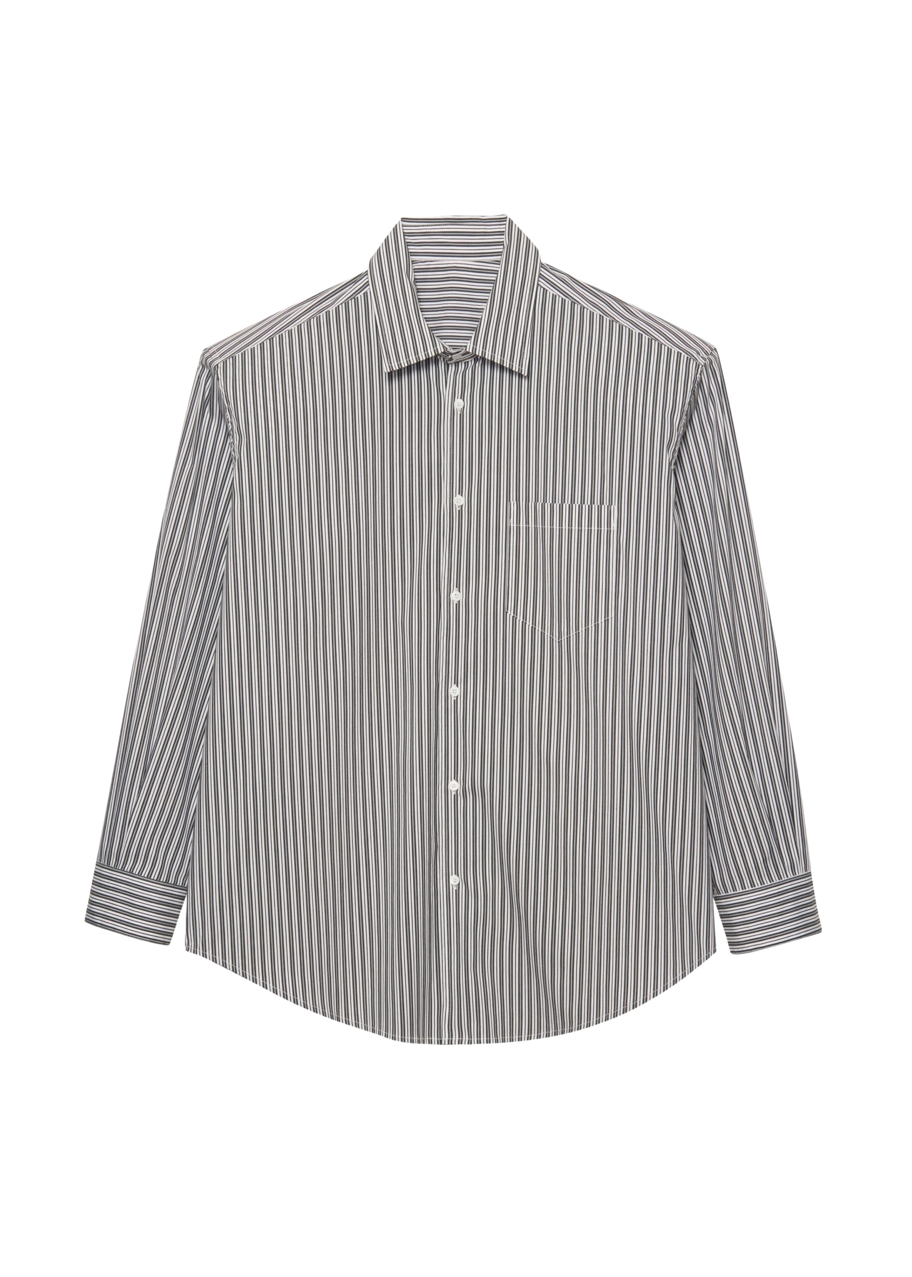 The Frankie Shop Cyrus Button Up Shirt – Black/White Stripe