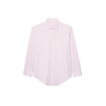 The Frankie Shop Cyrus Button Up Shirt - Pink/White Stripe - Oversized Minimalist Tops in Multicolour - Shop at Coveti