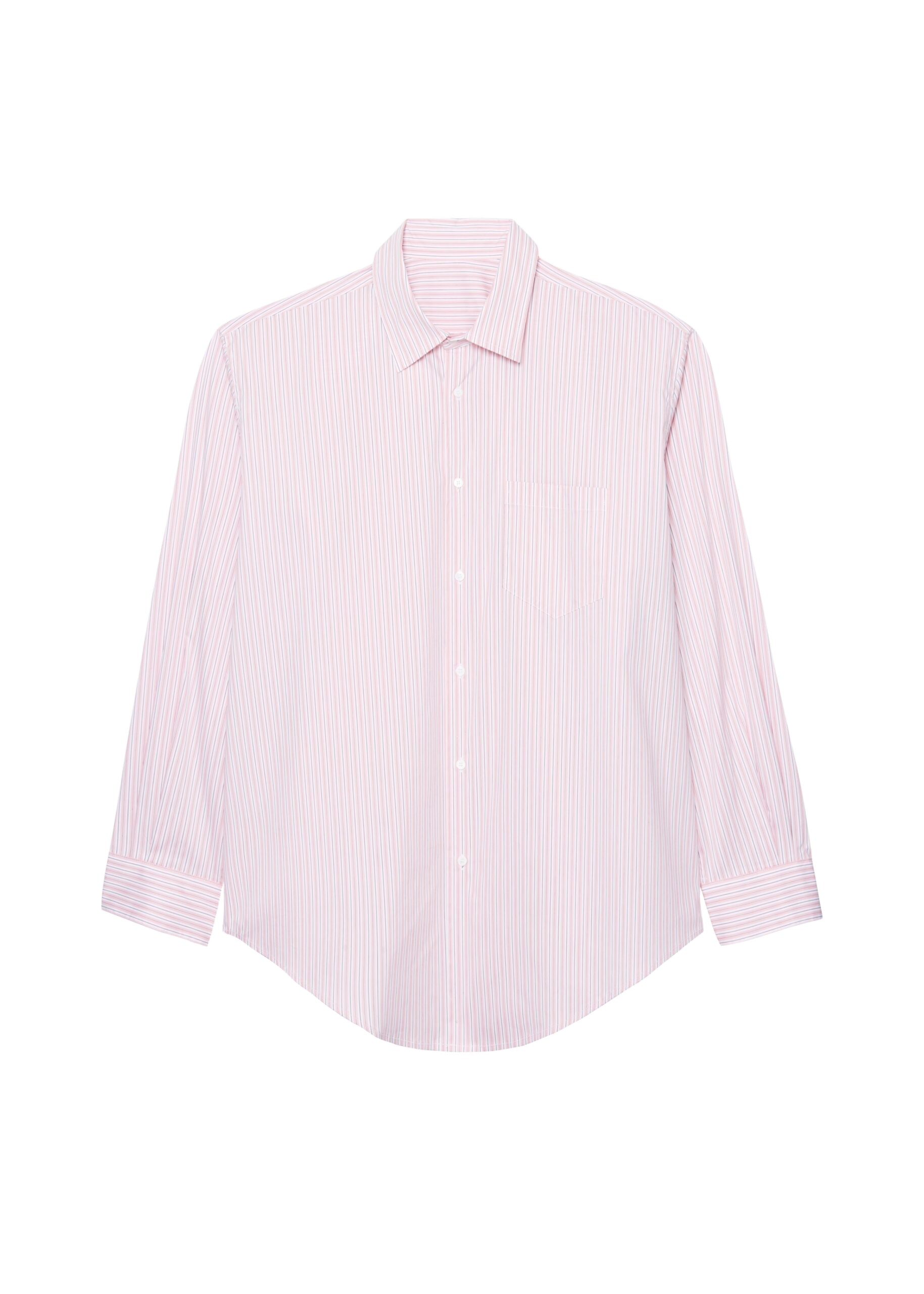 The Frankie Shop Cyrus Button Up Shirt – Pink/White Stripe