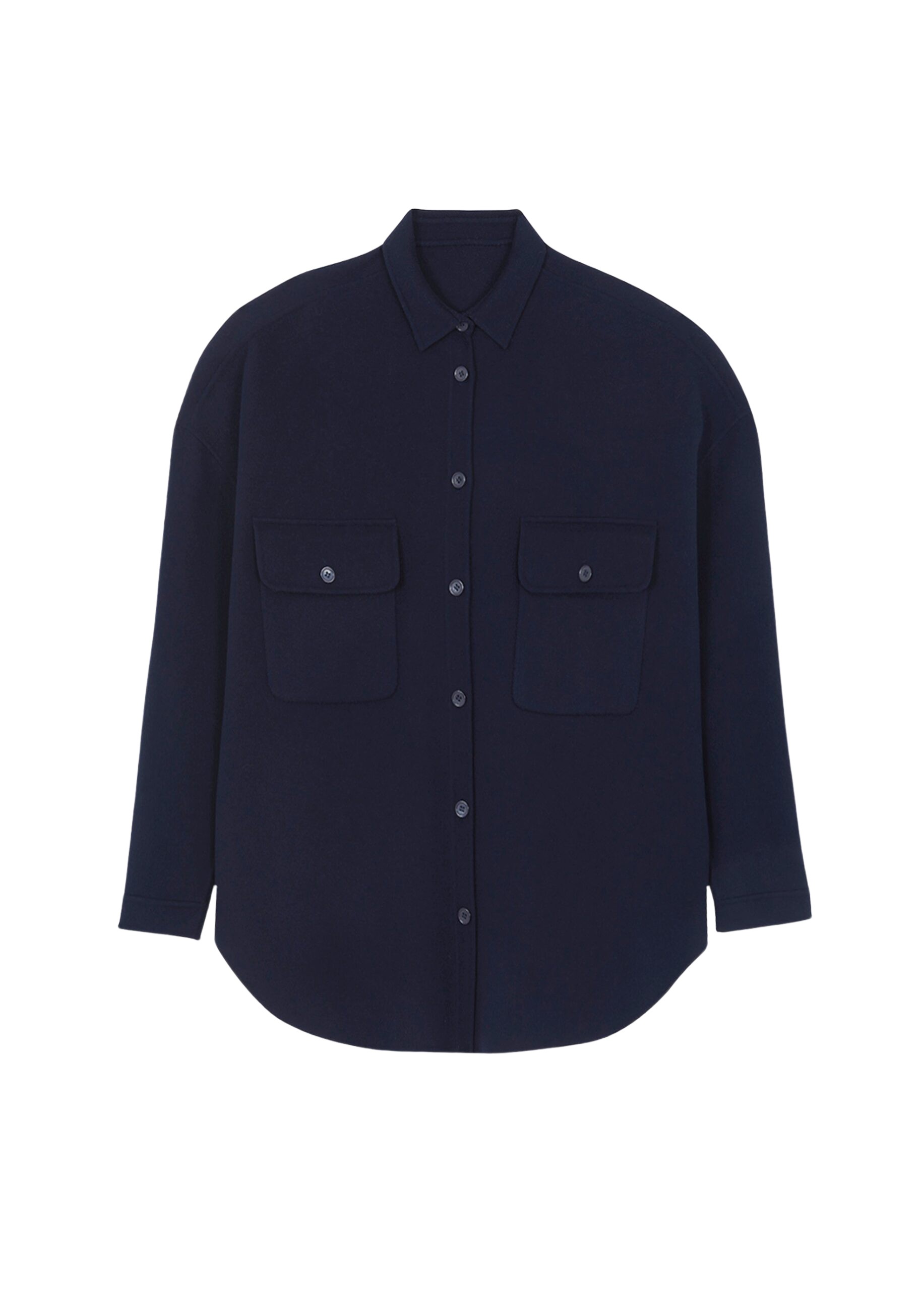 The Frankie Shop Dallas Wool Overshirt – Navy Top