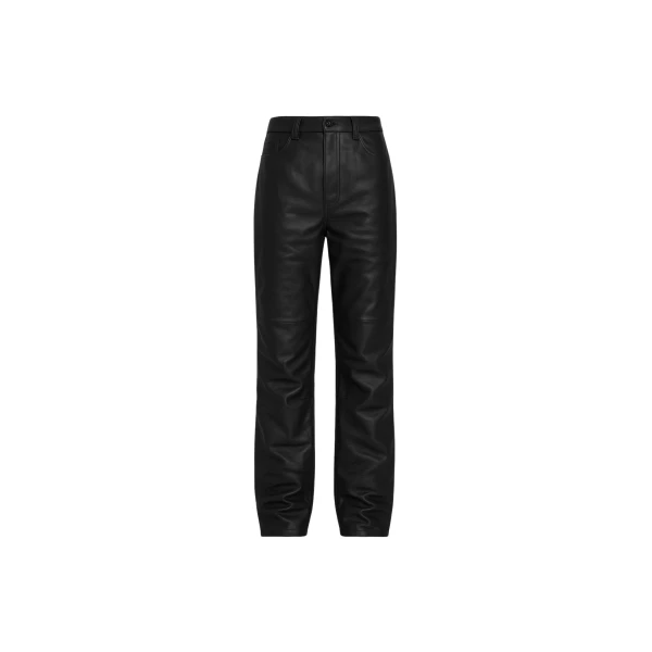 The Frankie Shop Dalston Leather Pants - Black - Oversized Minimalist Pants in Black - Shop at Coveti