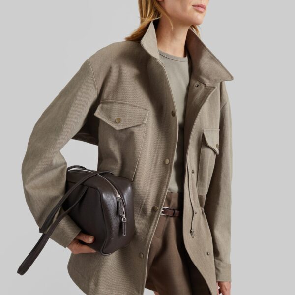 The Frankie Shop Danto Drawstring Utility Jacket - Light Brown - Oversized Minimalist Jackets in Beige - Shop at Coveti