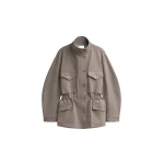 The Frankie Shop Danto Drawstring Utility Jacket - Light Brown - Oversized Minimalist Jackets in Beige - Shop at Coveti