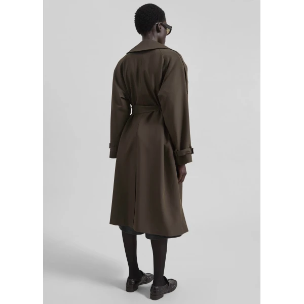 The Frankie Shop Dartford Trench Coat – Olive Brown, view 6