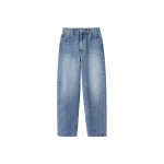 The Frankie Shop Dawson Wide Leg Jeans - Medium Wash - Oversized Minimalist Pants in Grey - Shop at Coveti