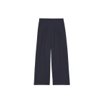 The Frankie Shop Daytona Pleated Trousers - Navy - Oversized Minimalist Pants in Blue - Shop at Coveti