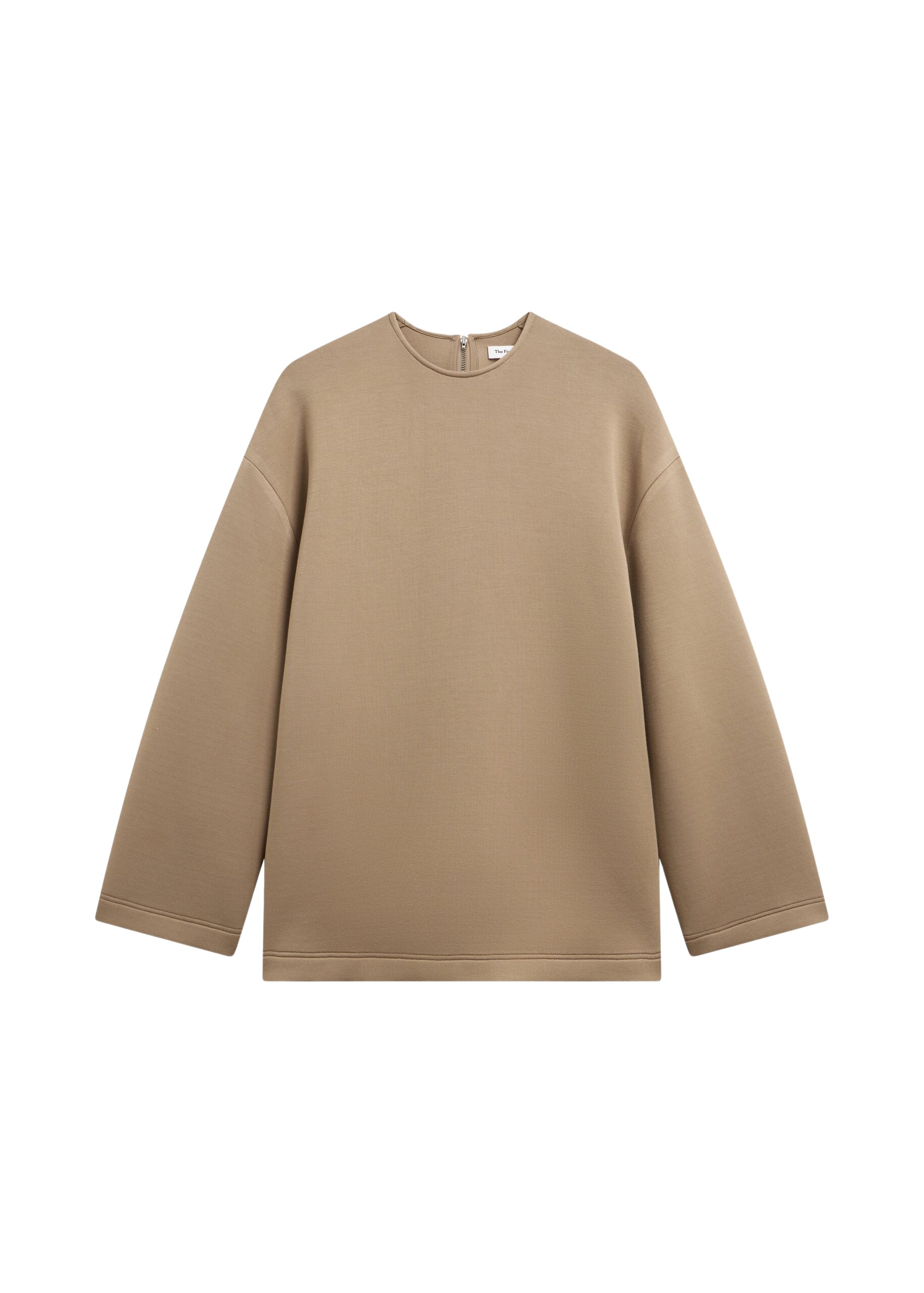 The Frankie Shop Delancey Long Sleeve Neoprene Top – Camel